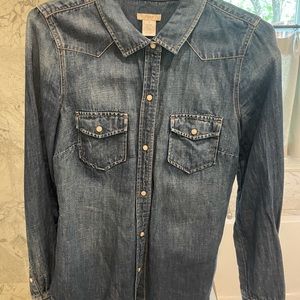J Crew Denim pearl snap top
